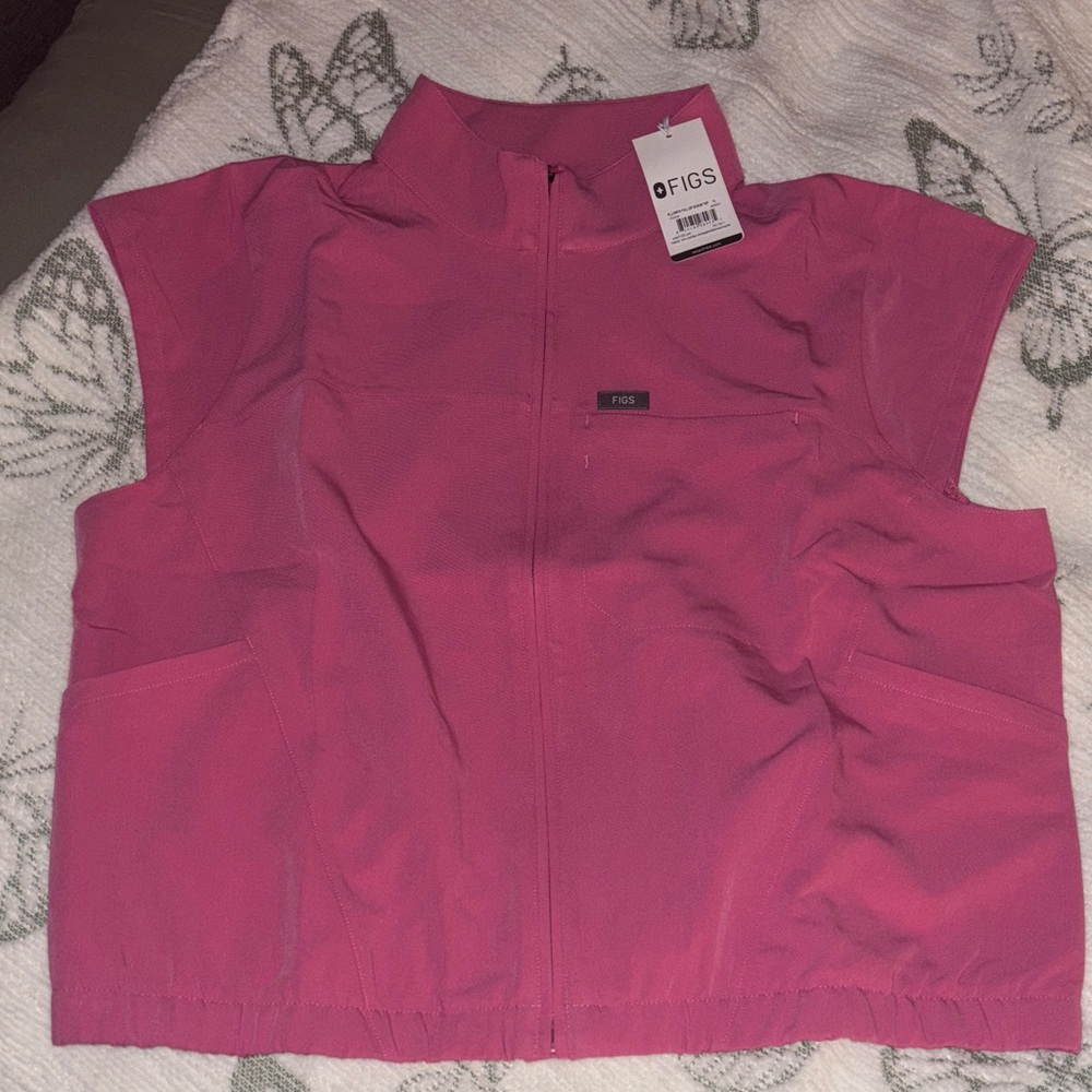 Figs f’ing pink Short-Sleeve Vest scrub top